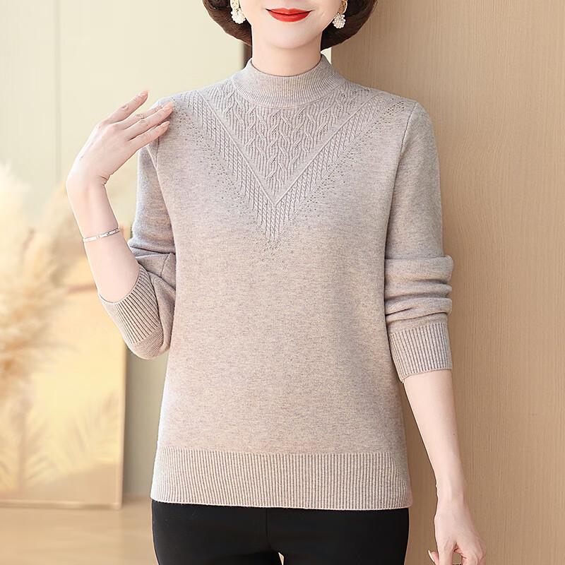 

XUEXI Women s Stylish Semi-High Collar Thermal Sweater XL
