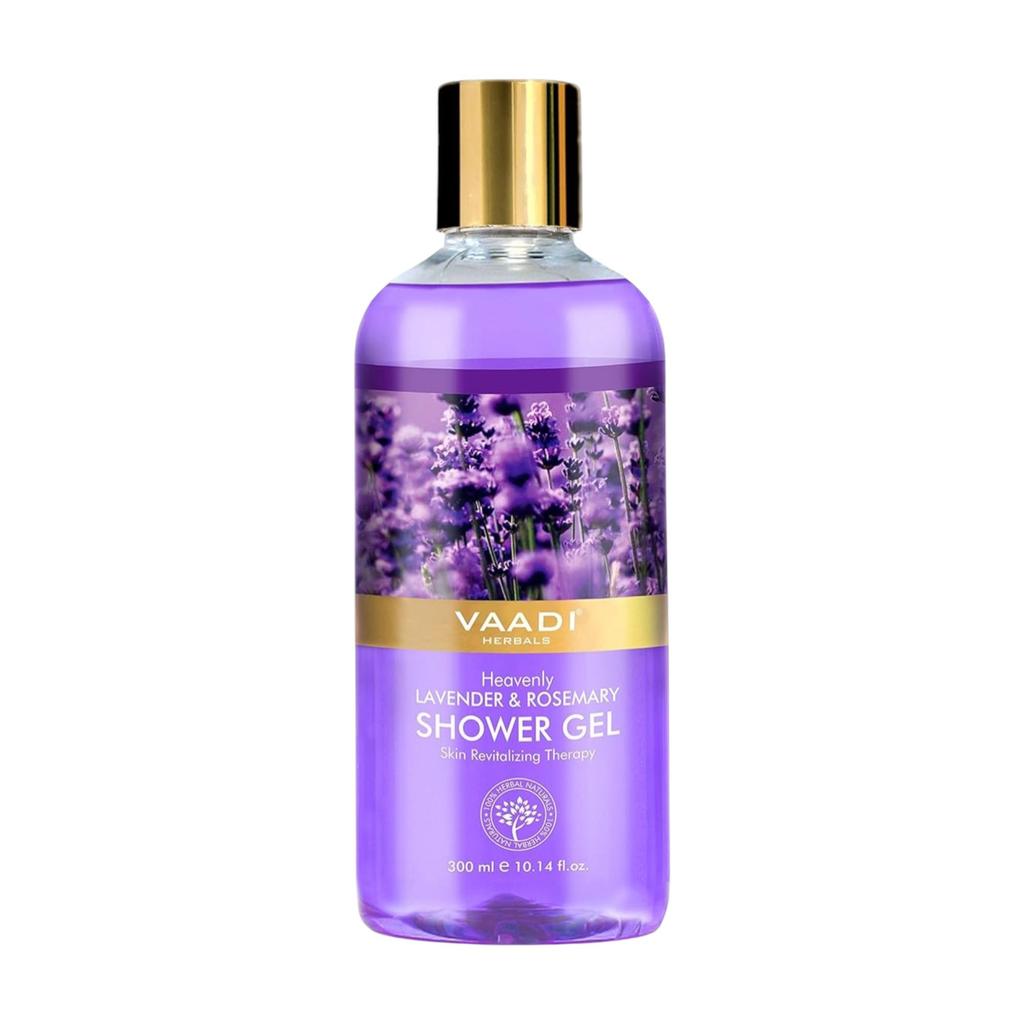 Vaadi Herbals Heavenly Lavender And Rosemary Shower Gel 300 Ml Spa Like Body Cleanser With Calming Aroma Care