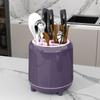 Divided Rotating Utensil Holder Plastic Cutter Storage Rack Chopstick Storage Box  Countertop
