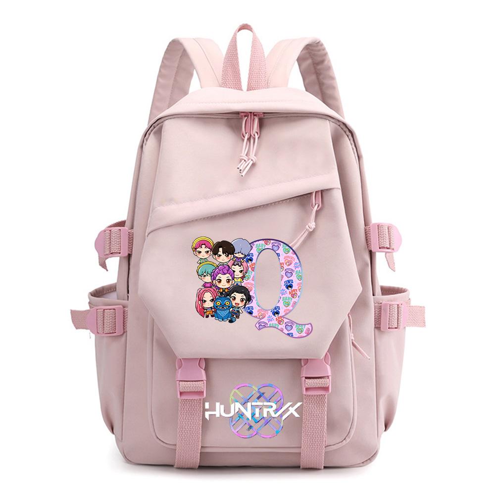 26 English Letter Kpop Demon Hunters Printed Backpack for Teenager Boy Gril Schoolbag Children Student Bookback Women Travel Bag Kid Gift Rucksak