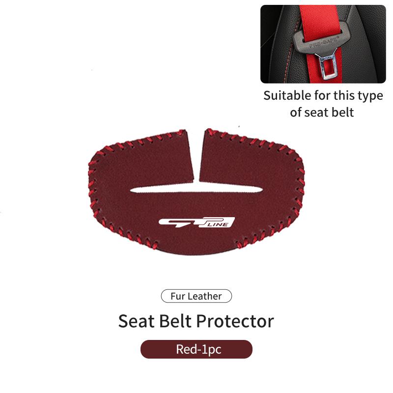 QDIM8 2PCS Car Seat Belt Anti Scratch Buckle Protector Cover Accessories For KIA gt gtline Xline ceed Forte RIO STINGER Seltos K3 K4