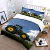 Large Green Tractor In Field Bedding Set For Kids Luxury Gift 3Pcs Digital Print Comforter Set Soft Comfortable Breathable