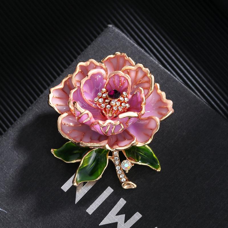 High-end Peony Brooch Female Premium Chinese Classical Brooch Pin Flower Cheongsam Hanfu Accessories
