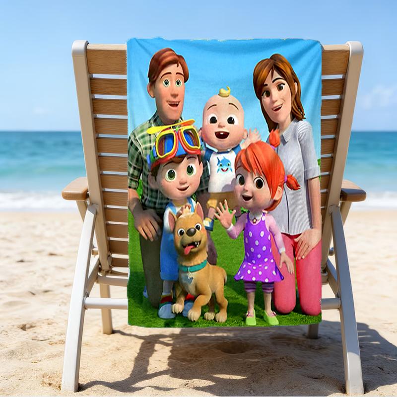 Ultra-Soft Beach Towel with Cocomelon Theme,Ideal for Pool - Camping, Diving - Perfect Travel Essential, Vibrant Beach Towel.