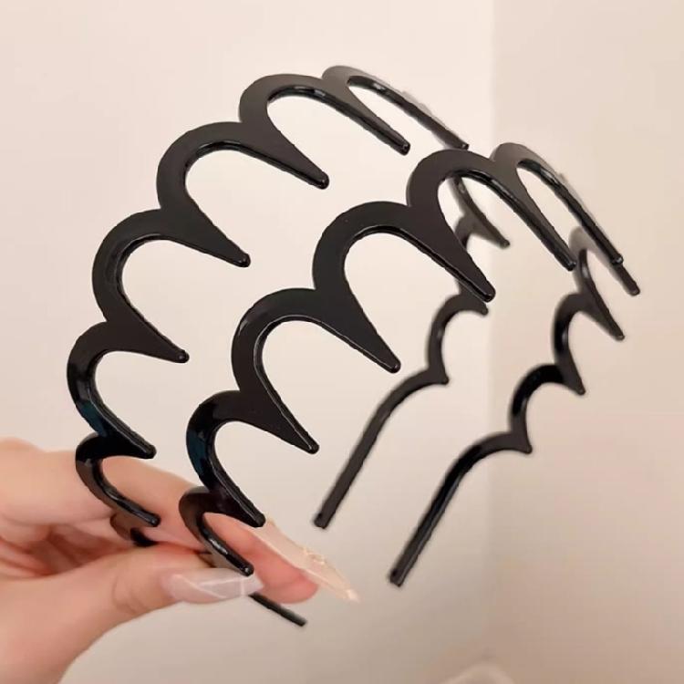 2Pcs Headband with Teeth Light Weight Wavy Textured Hairband Women Hairpiece Accessory For Themed Event And Casual Wear