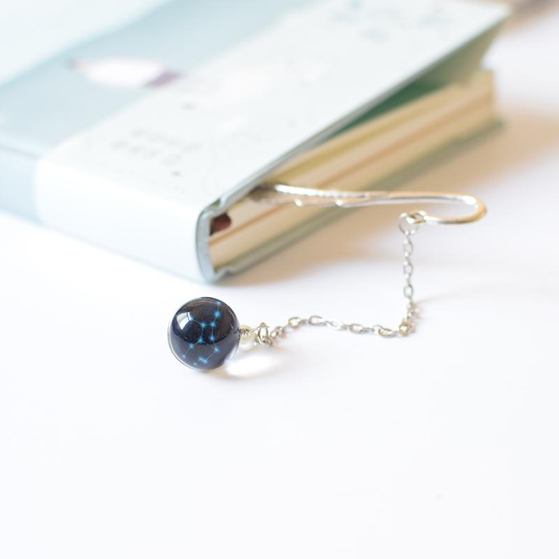 Noctilucent 12 Constellation Bookmark Ball Pendant Metal Book Mark School Supply