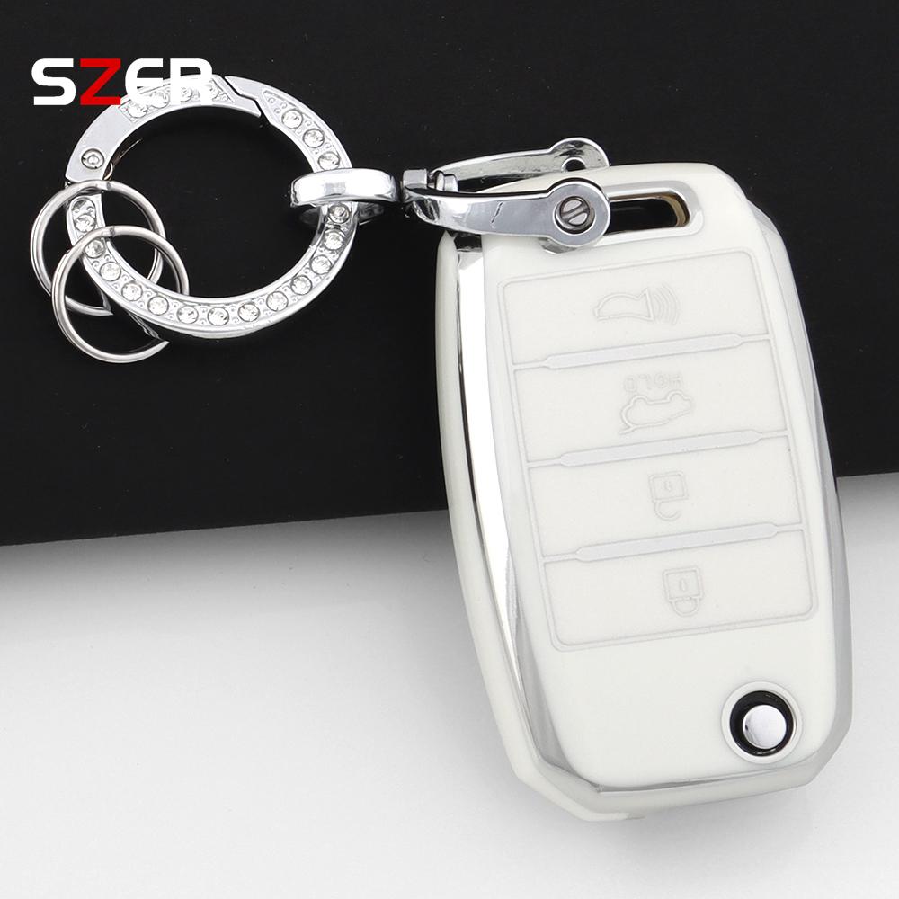 For Kia Rio 3 K2 K3 K4 K5 Sportege Picanto Optima Soul Ceed Sorento Forte Stinger Cerato Shell Tpu Car Folding Key Case Cover