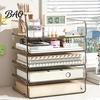 Multi Layer Desk Organizer Clear Acrylic File Tray, 1/2/3/4/5 Tier Paper Ducument Office Supply Storage Rack Box, Stackable Supplies Compact