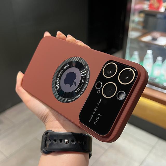 

Роскошный чехол с логотипом Magsafe для Iphone 14 13 12 Pro Max 14 Plus, матовый чехол для беспроводного зарядного устройства, магнитный защитный чехол для камеры ПК For iPhone 14Pro Max