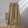 Cotton and Linen Wide-leg Pants Women's Zen Clothes Autumn High Waist Drape Cotton and Linen Nine-point Pants Plus Size Casual Pants