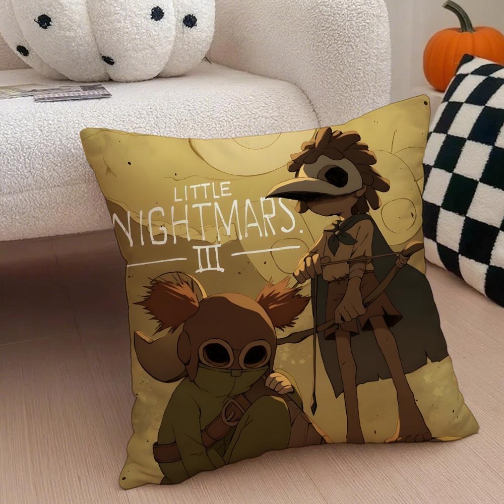 Thriller GAME LLittle Nightmares Cushion Cover Throw Pillow Cover Hidden Button Durable Polyester Chair Cushion