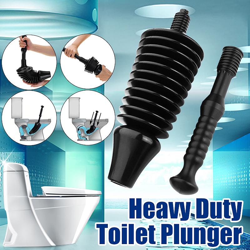 Powerful Toilet Plunger High Pressure 11x More Power Drain Easy Clean Detachable