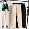 Winter Plus Size Harem Pants Women Loose Casual Thick Cotton Wool Trousers Elastic Waist Solid Long Pants