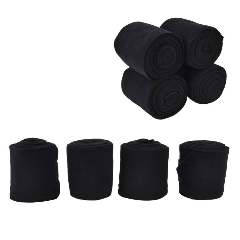 4Pcs Horse Leg Warp Self Adhesive Breathable Wear Resistant Animal Leg Bandage For Cows Horses Black