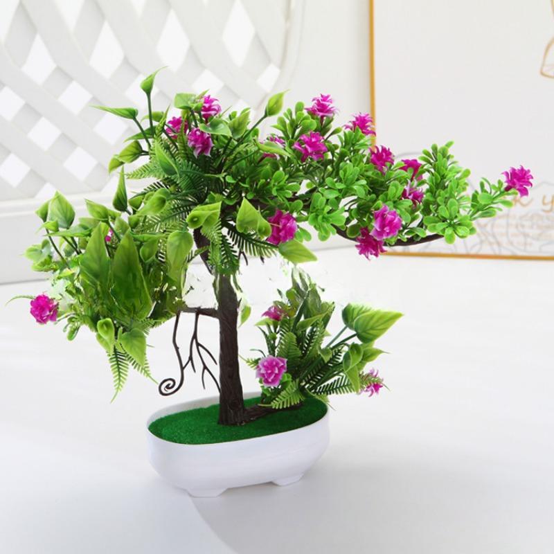 Flower, Small Tree Money TreePlastic FlowerArtificial Plant Set Floral Decoration Artificial Potted Plant Ornaments