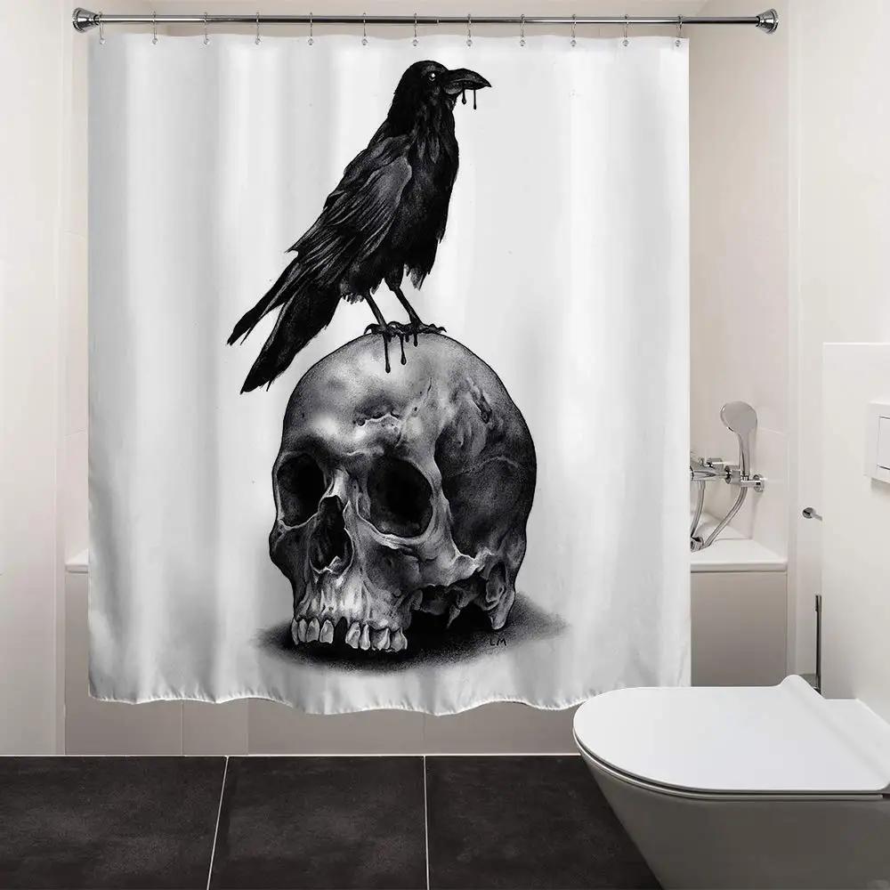 3D Halloween Theme Shower Curtain Horror Bloody Hands Black Bathroom Curtains For Halloween Party Waterproof Fabric With Hooks