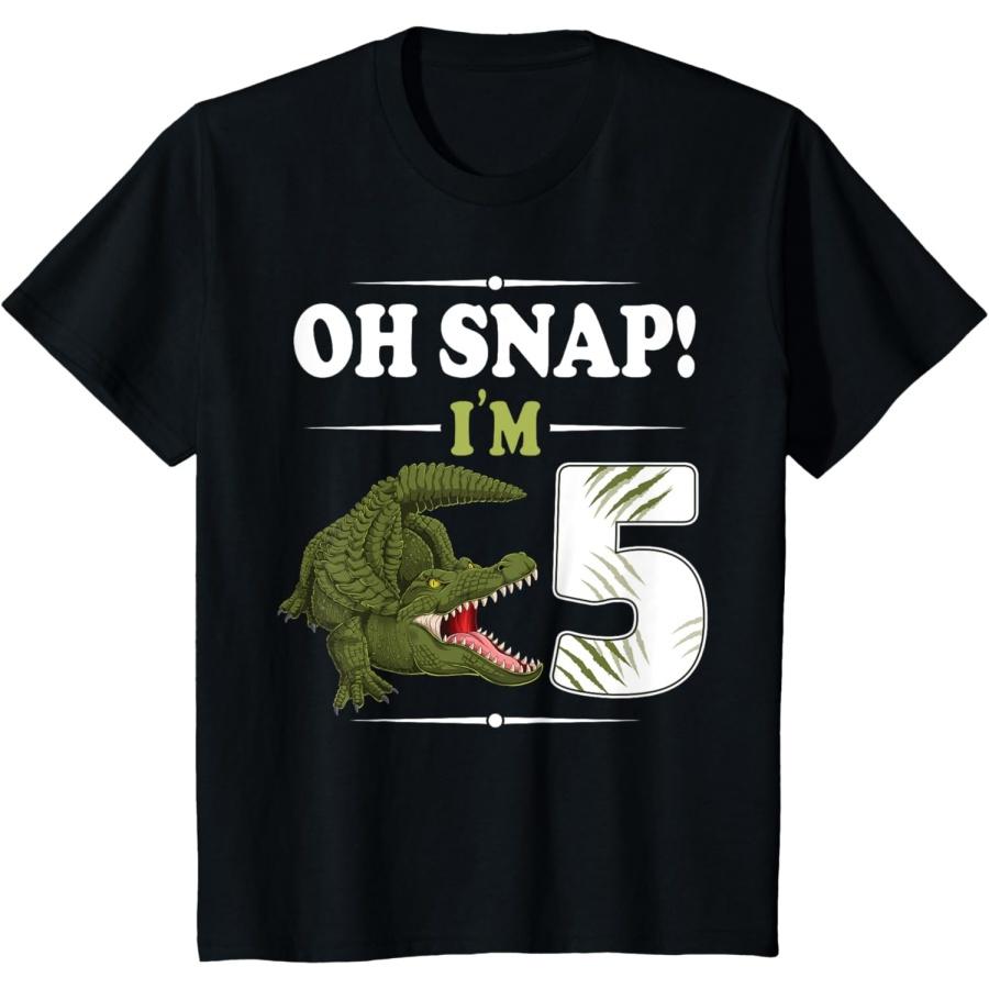 Крокодил Рептилия 5 лет 5-й День Рождения Аллигатор Футболка(1) S