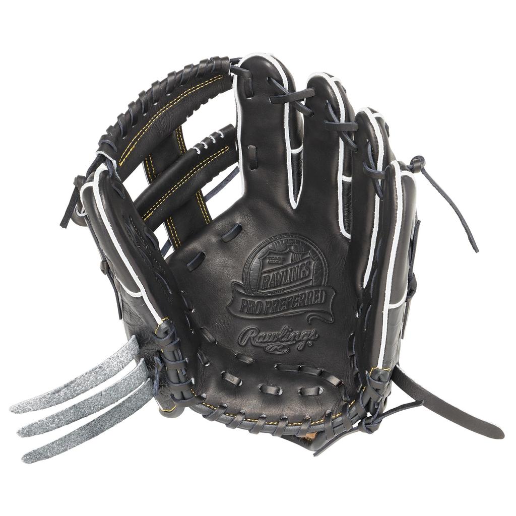 Rawlings Baseballhandschuh für Erwachsene, starr, PRO PREFERRED Wizard, geprägt, GH4FPW2CK4MG, Größe Zoll, Werferhand [für Infielder] #02 Schwarz/Krokodil 11,5 für