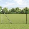 VidaXL Welded Wire Fence with 13 Posts Grey 1.4x50 M Steel 3351888