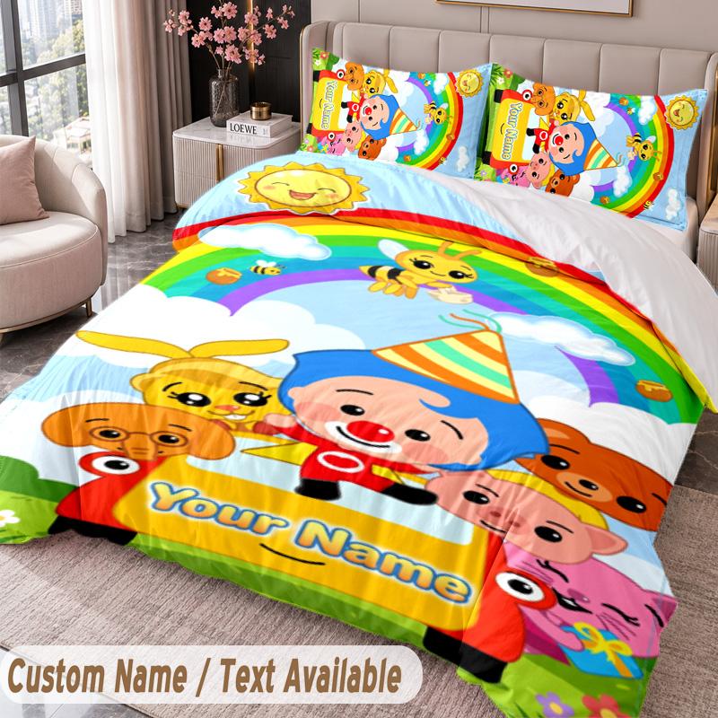 Custom Name Text 3Pcs Bedding Set El Payaso Plim Plim Duvet Cover And Two Pillowcases