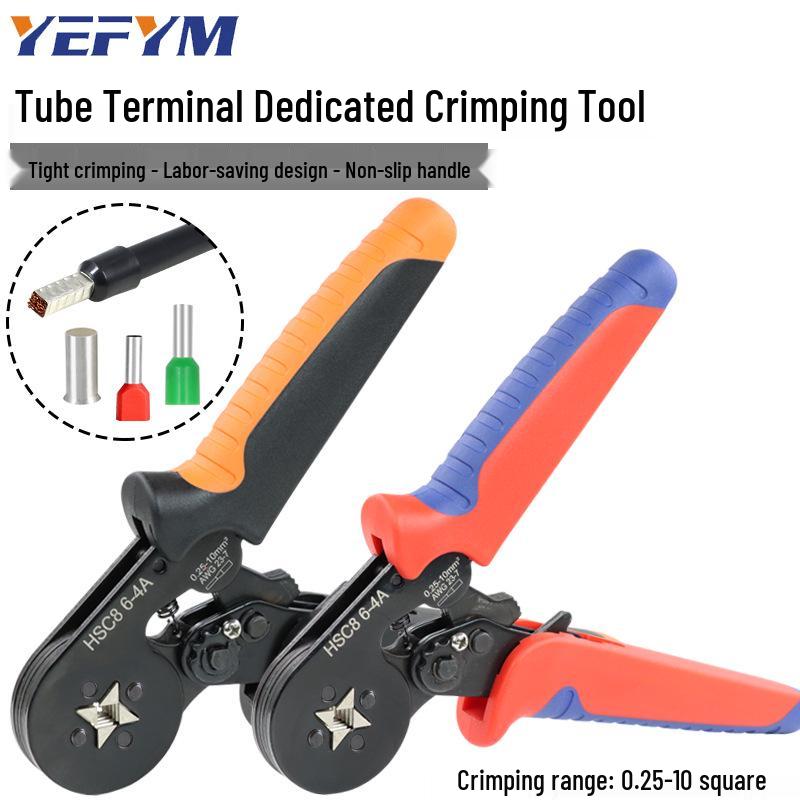 Tubular Terminal Crimping Pliers HSC8-6-4 with 1200-Piece Electrician Kit