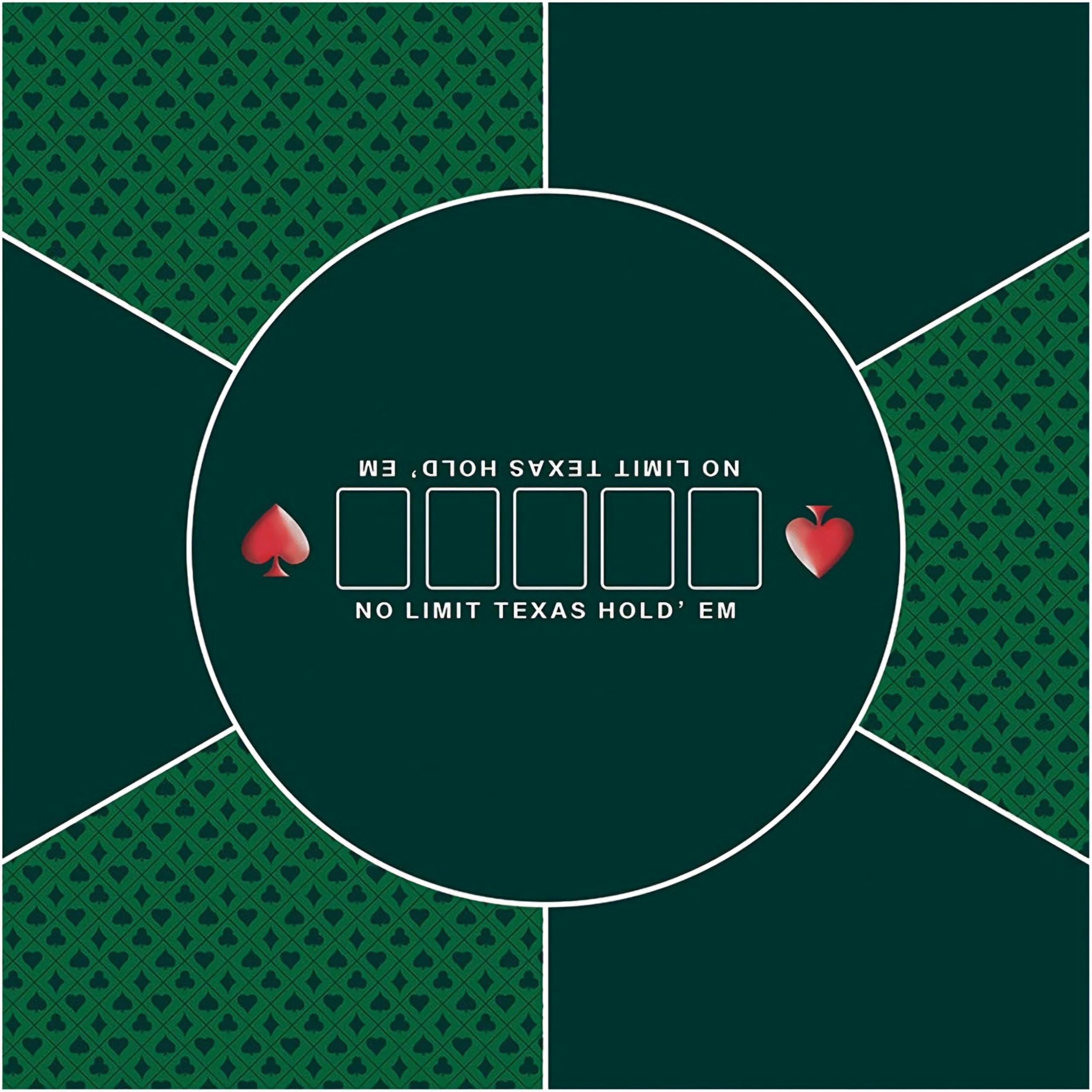 

Коврик для покера Rowaica Texas Square 80x80см Игровой коврик для до 6 игроков Настольный Холдем (зеленый) зелёный