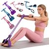 4/8-rörs pedal fotledsavdragare motståndsband med handtag elastiskt yoga sit-up dragrep män kvinnor pedalspännare motionär träningsutrustning