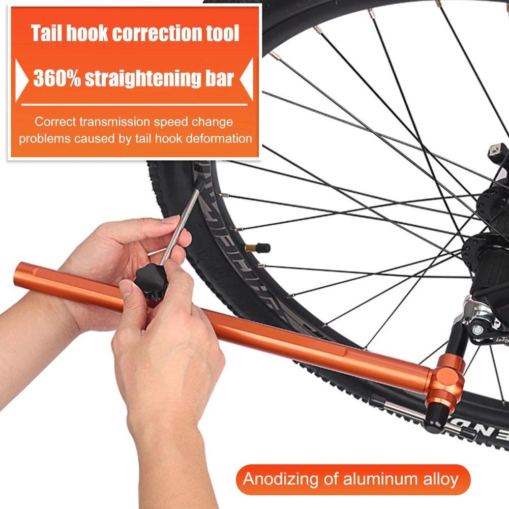 Portable Bicycle Derailleur Hanger 360-Degree Rotation Bike Tail Hook Alignment Ranging Tool Alignment Gauge Tool