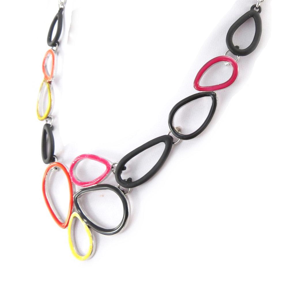 NOA [K0171] - Designer Necklace 'Coloring' Pink Yellow Black