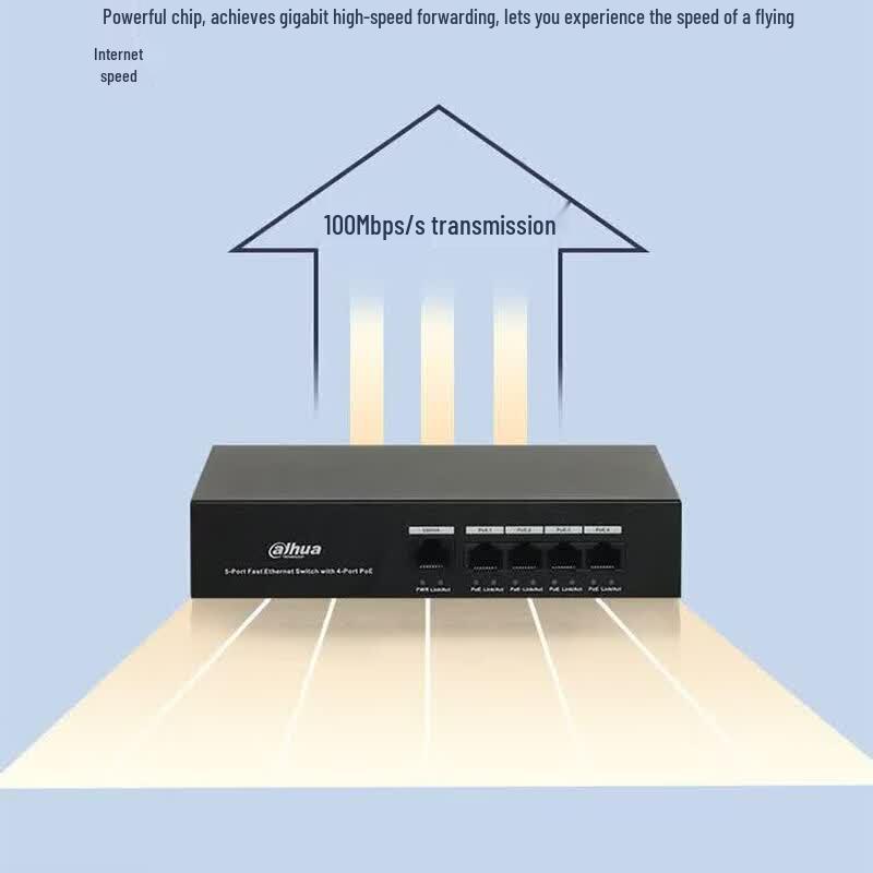 Dahua 5-Port 100Mbps PoE Network Switch CN Plug (adapter Included)