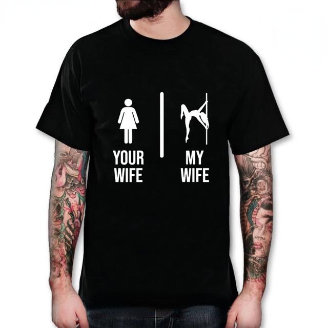 Mens T Shirt Your Wife My Wife Gamer Graphic Tshirts Funny Gaming Husband Gift Youth Tops Tee T-shirt Comics Tees Camiseta