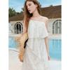 ELLE French Resort Chiffon Ruffle Maxi Dress