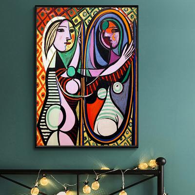 Pablo Picasso Famous Painting Girl In Front of Mirror Canvas Art Painting Poster Decoration Painting Wall Decoration