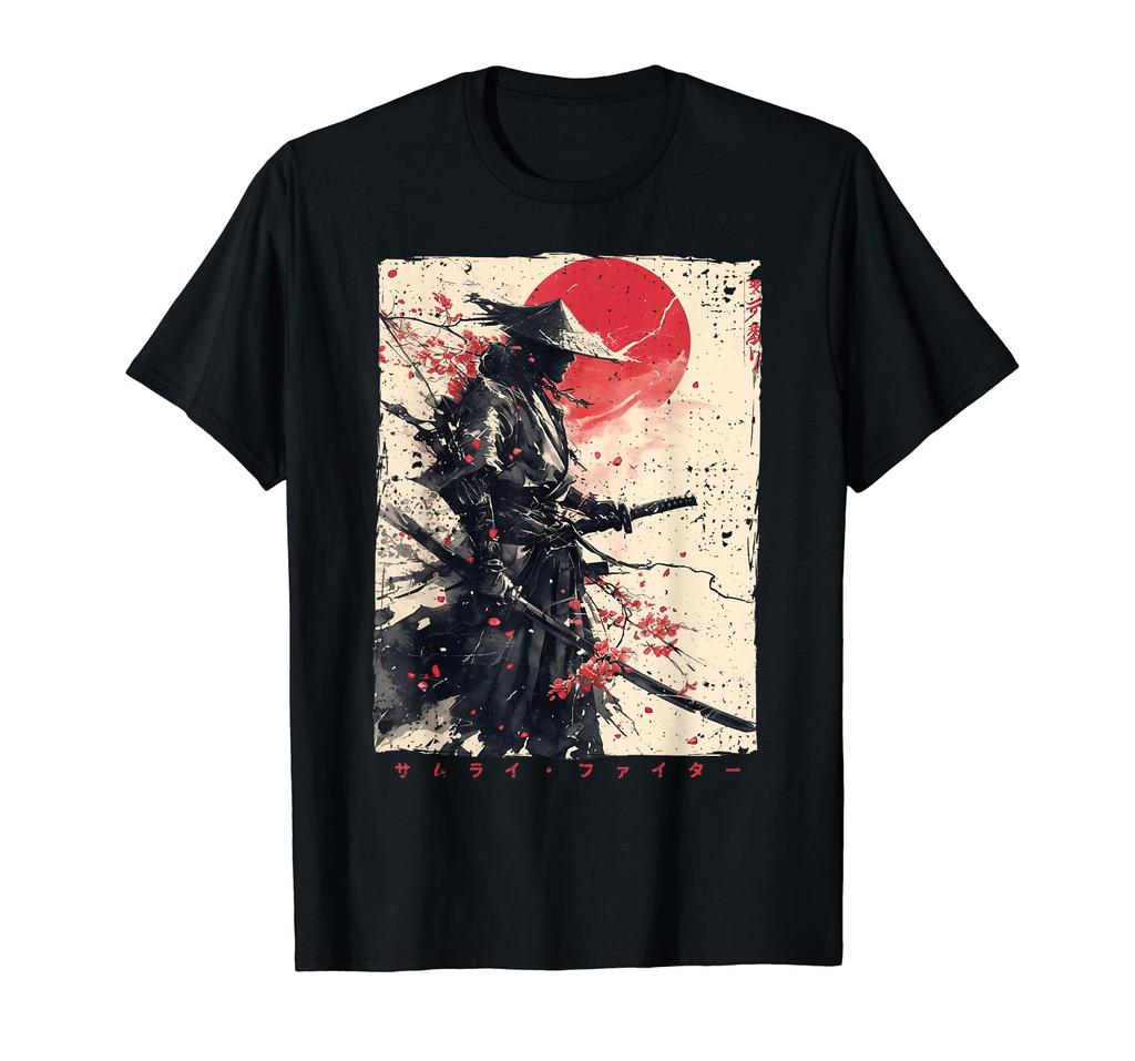 Japanese Samurai Fighter Ink Samurai Samurai, Plane, Ukiyo-e Painting, T-shirt