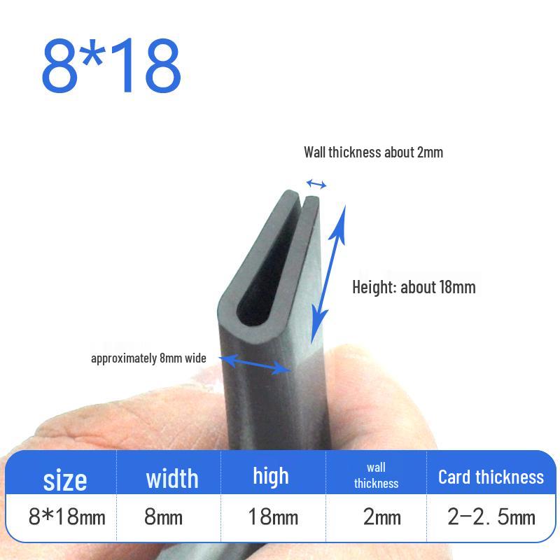 Gumové lištování ve tvaru U: Protiřezná, vodotěsná těsnicí lišta pro ochranu plechu a skla