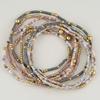 9pcs Set Multi-Layer Handmade Bracelet Set Elastic Bead Bangle Set  Women Daily Wear