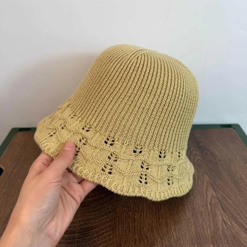 Sun Protection Women Sun Hat Wave Pattern Fisherman Hat New Knitted Fisherman Hat Women's Spring