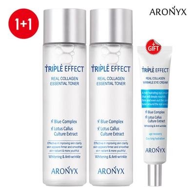 Triple Effect Real Collagen Toner 150mlx2+Augencreme Gratis