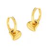 Stainless Steel Metal Heart Flower Pendant Earrings For Women Fashion Gold Color Peach Heart Ear Buckle Earrings Jewelry Gifts