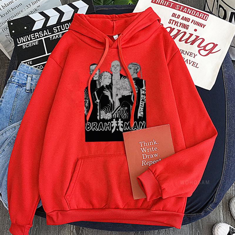 Japanese Anime Tokyo Revengers Hooded Pullovers Manga Cartoon BRAHMAN Senju Kawaragi And Imaushi Wakasa Loose Casual Sweatshirts