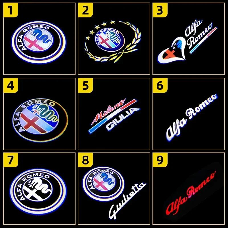 Car Stickers For Alfa Romeo 2pcs LED Car Door Welcome Light Laser Projector Logo Ghost shadow For Alfa Romeo 159 Giulietta Giuli