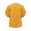 Women Casual V-Neck Loose Pullover Top Half Sleeved Blouse Solid Color Spring Summer Shirt S-XL