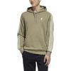 adidas Neo Kangaroo Pocket Badge Striped Drawstring Hooded Long-sleeved Sweatshirt Men Tops Matcha-Green HD4673