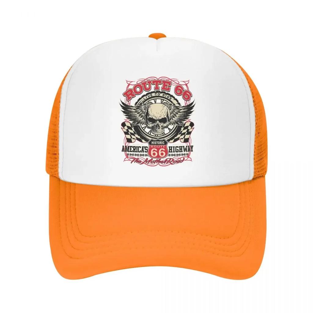 Custom Americas Highway Route Trucker Hat for Unisex Women Adjustable Adult Baseball Cap Summer Dad Hat