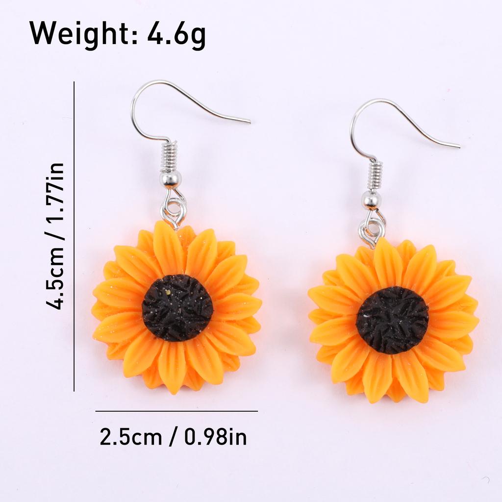 Sunflower Earrings Cute Women's Earrings Fashion Simple Yellow Enamel Daisy Sunflower Fun Gifts For Daily Wear Party