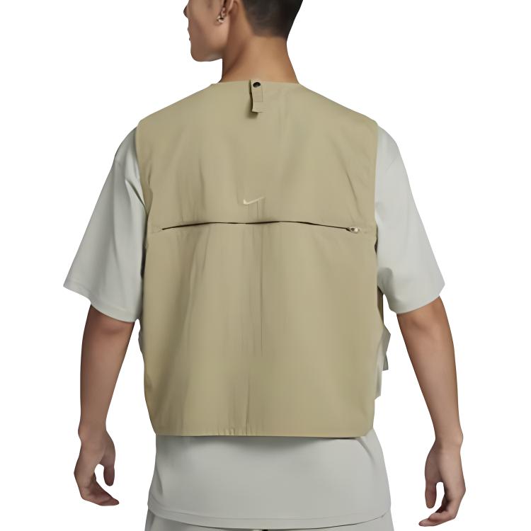 Nike Výstřih do V Zapínání na zip Výšivka loga Venkovní práce Vícekapsá Vesta bez rukávů Pánské vesty Len FN3215-276