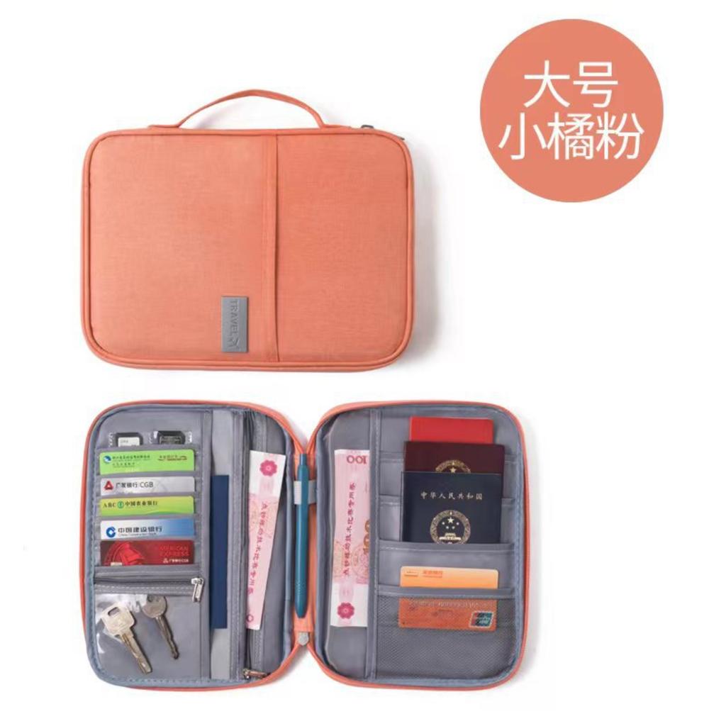 Travel Passport Holder Waterproof Portable Document Organizer Multi Functional Card Holder Large Capacity Handheld Document Bag