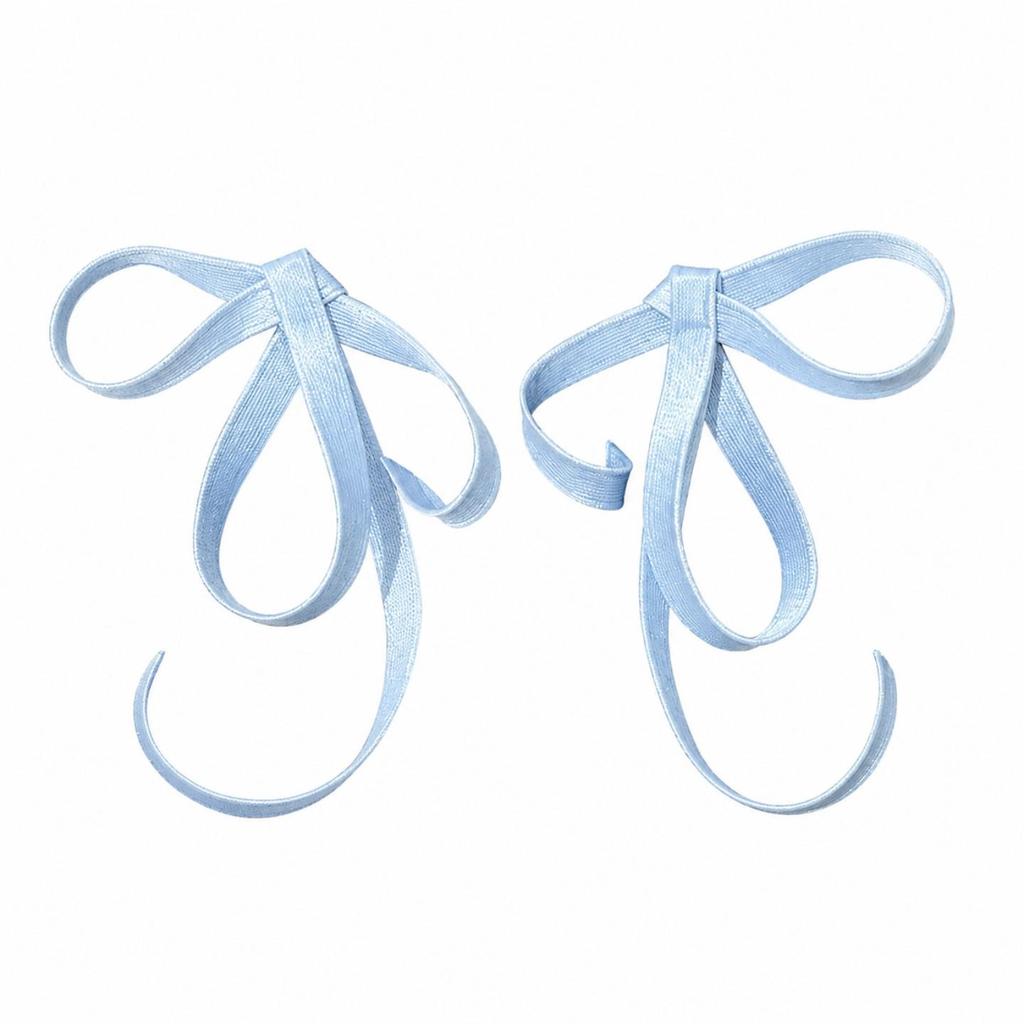 Orecchini a Fiocco in Vetro Blu Vintage - Ornamento dal Design Retrò