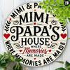1pc Retro Family Home Metal Wall Art Sign Mimi Papa House Memories Vintage Decor Plaque for Garden Patio Indoor Outdoor Durable Iron