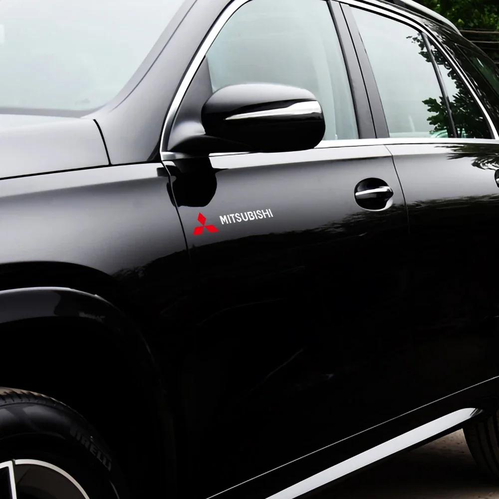 2PCS Car Vinyl Reflective Sticker Rearview Mirror Body Door Decor Decal For Mitsubishi Ralliart Lancer EX Outlander 3 Pajero ASX